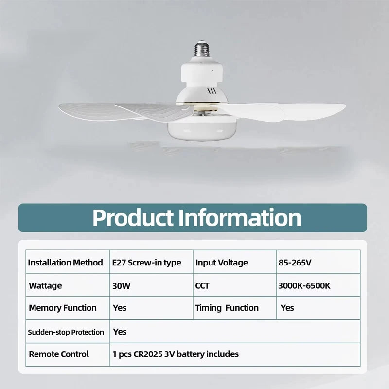 Ceiling Fan Light Dimming Function with Remote LED 30W