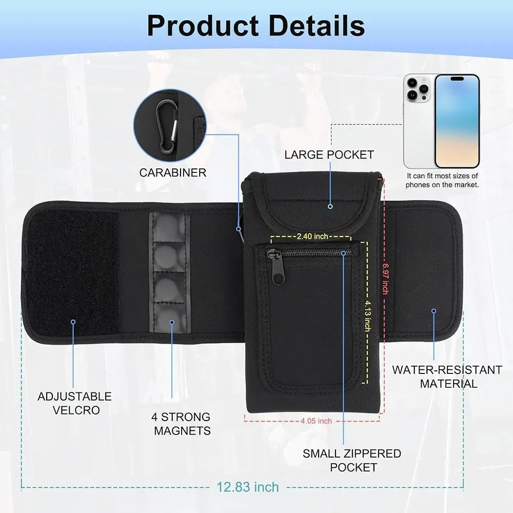 Magnetic Gym sport Water Bottle Bag Holder for travel, work and sport