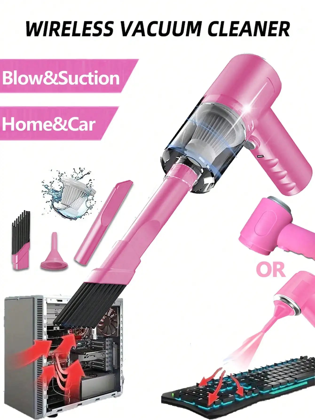 3 In 1 Suction And Blowing Vacuum Cleaner USB