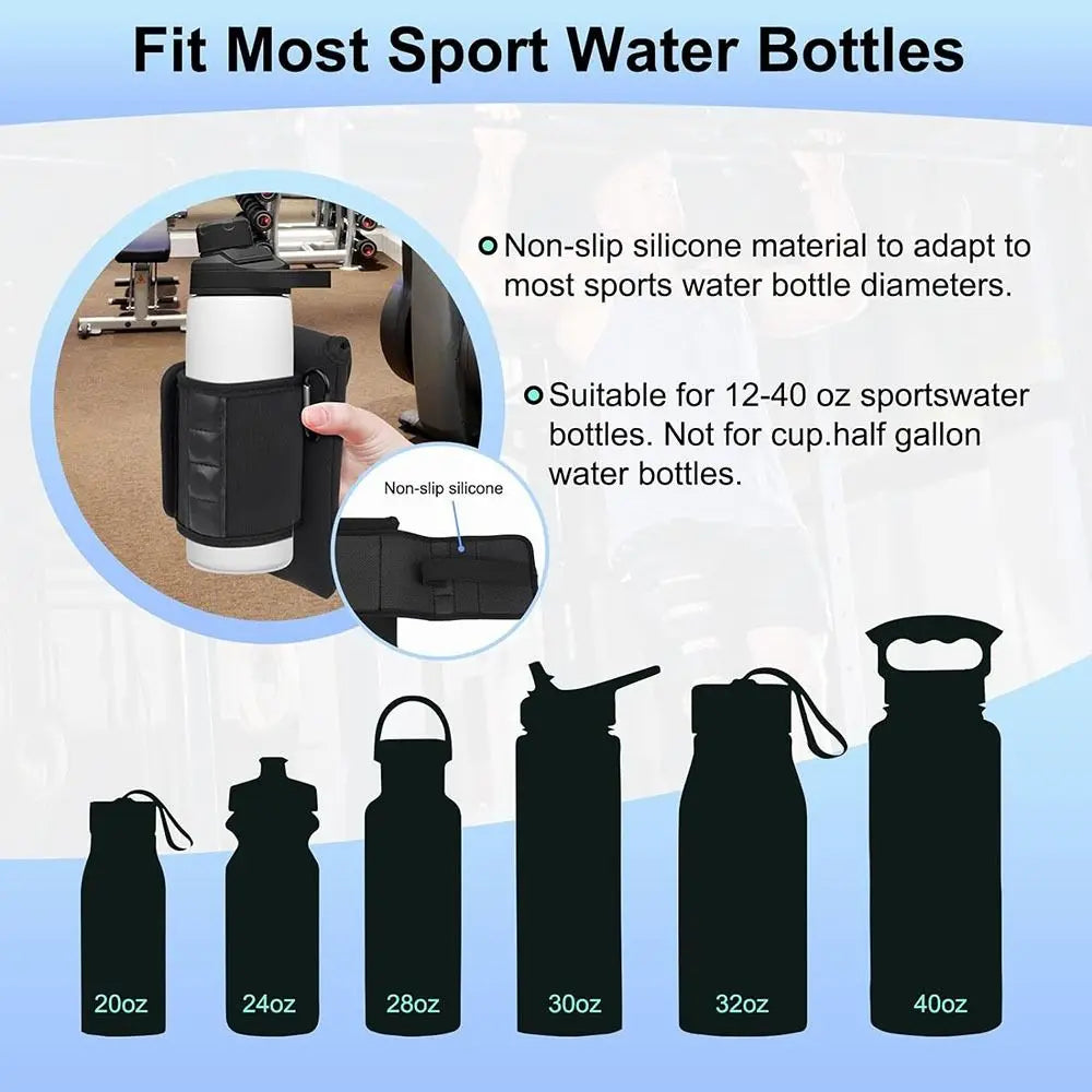 Magnetic Gym sport Water Bottle Bag Holder for travel, work and sport