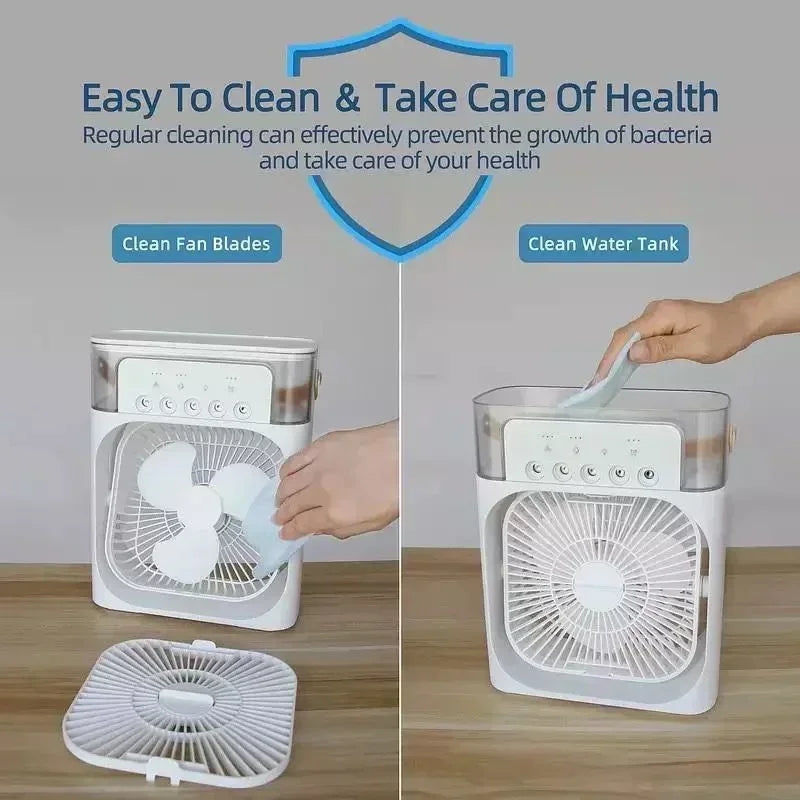 Mini Portable Fan Air Conditioners USB Electric 3 In 1 Air Humidifier