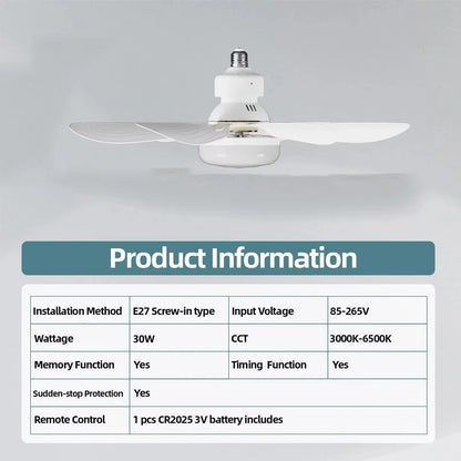 Ceiling Fan Light Dimming Function with Remote LED 30W