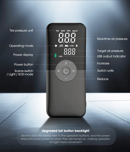 Rechargeable Air Pump Portable Compressor Digital